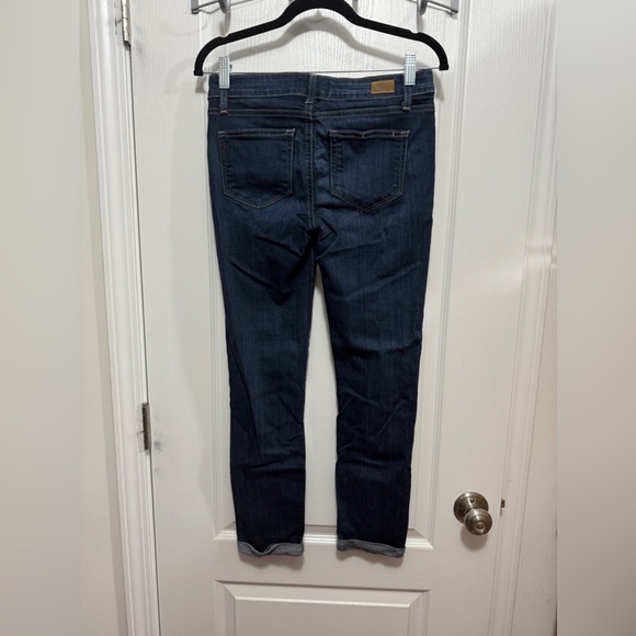 Paige Skyline Skinny Crop cuffed Hem Jeans women’s Sz 26 dark blue closet staple - Picture 2 of 16